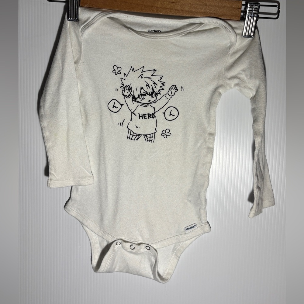Gerber Cream Hero Print onesie